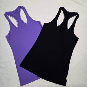 Bundle Of 2 Lululemon Athletica Black and Purple Tank Tops